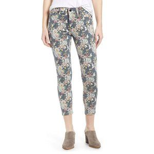 Lucky Brand Lolita Crop floral print denim jeans size 10